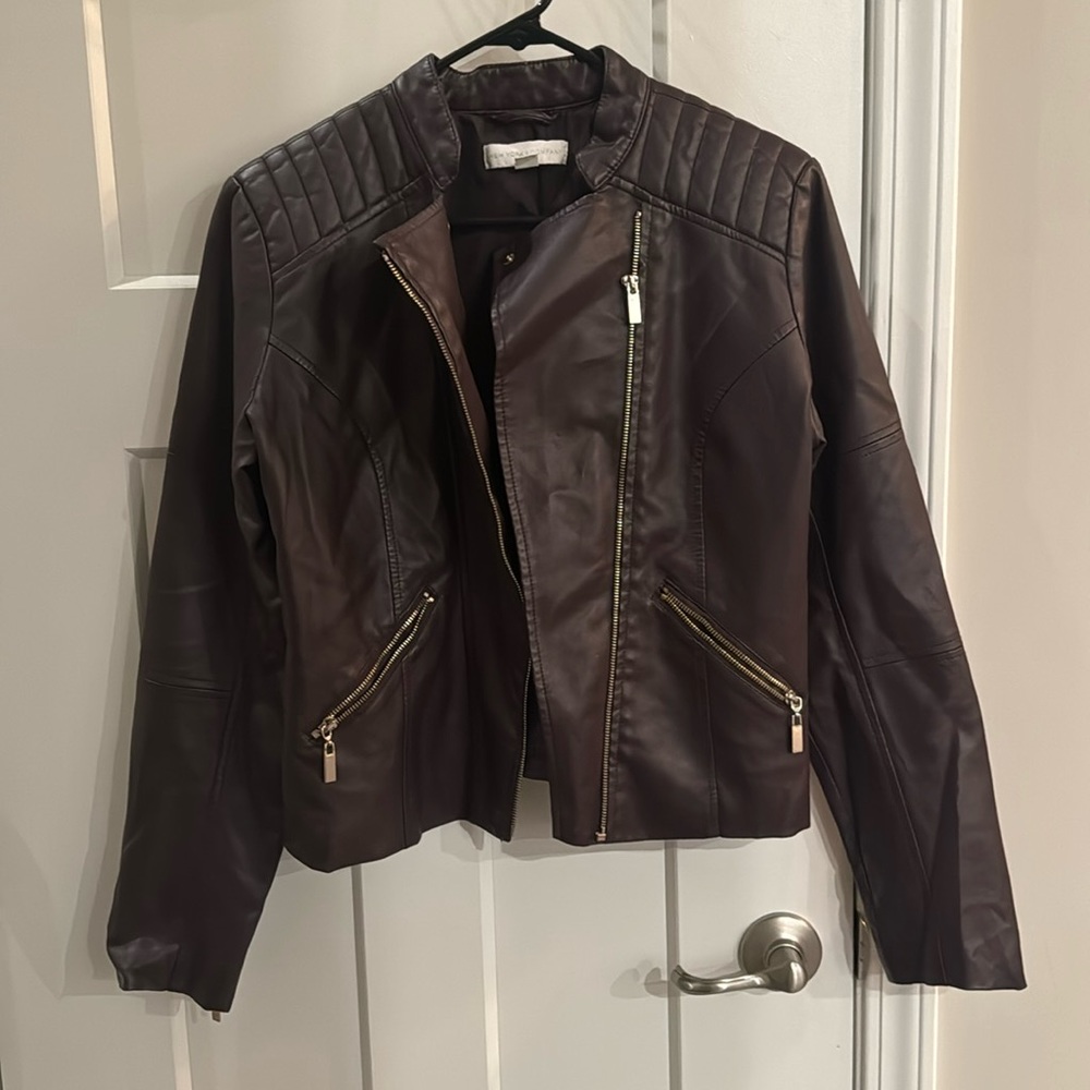 New York & Company, Burgundy Leather Jacket